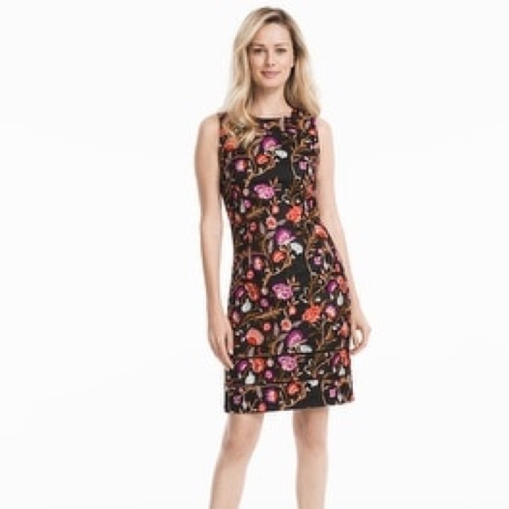 White House Black Market Mesh Floral Dress